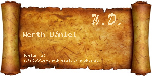 Werth Dániel névjegykártya